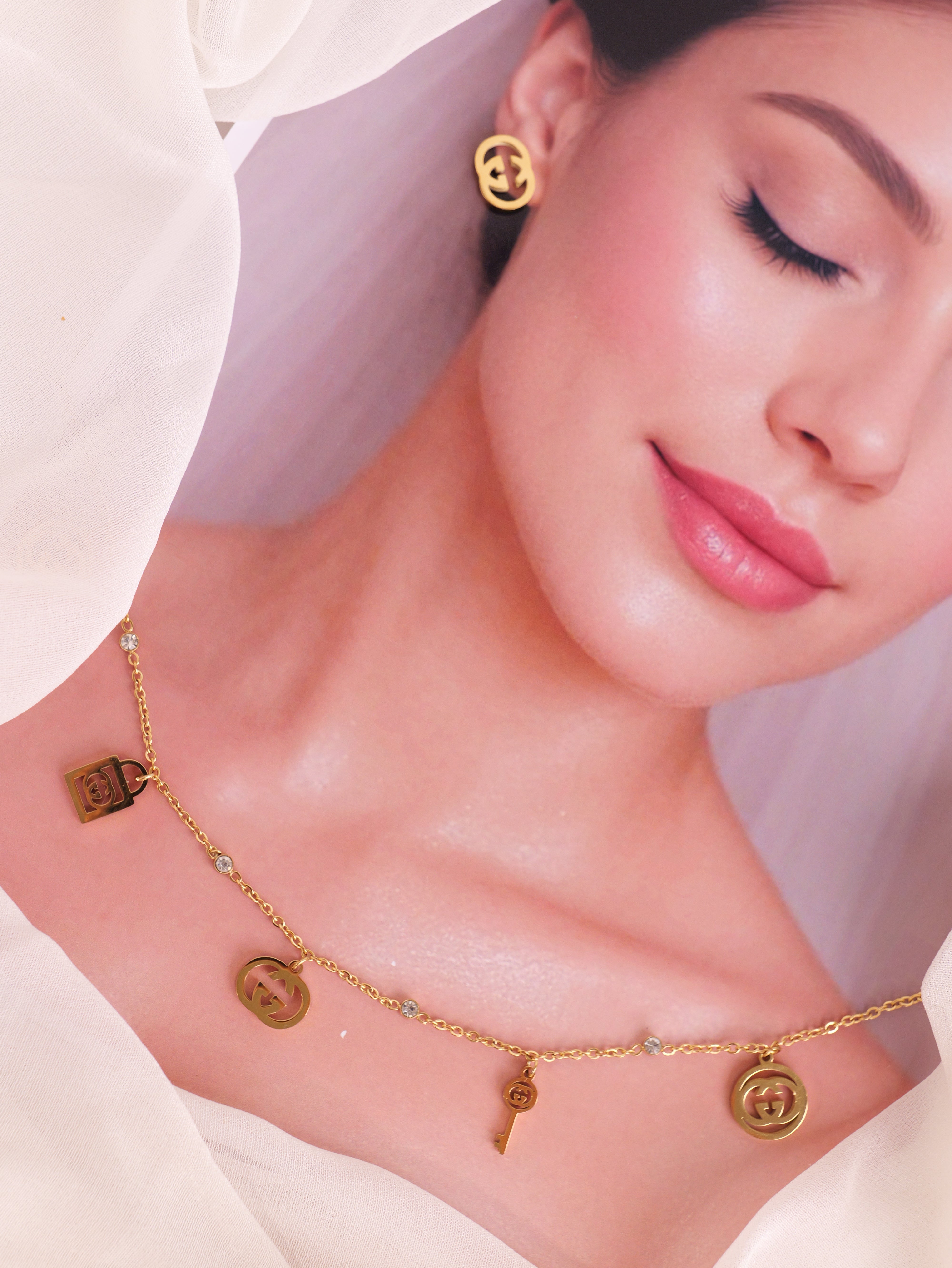 Stylish Gucci Inspired Gold Jewelry Set