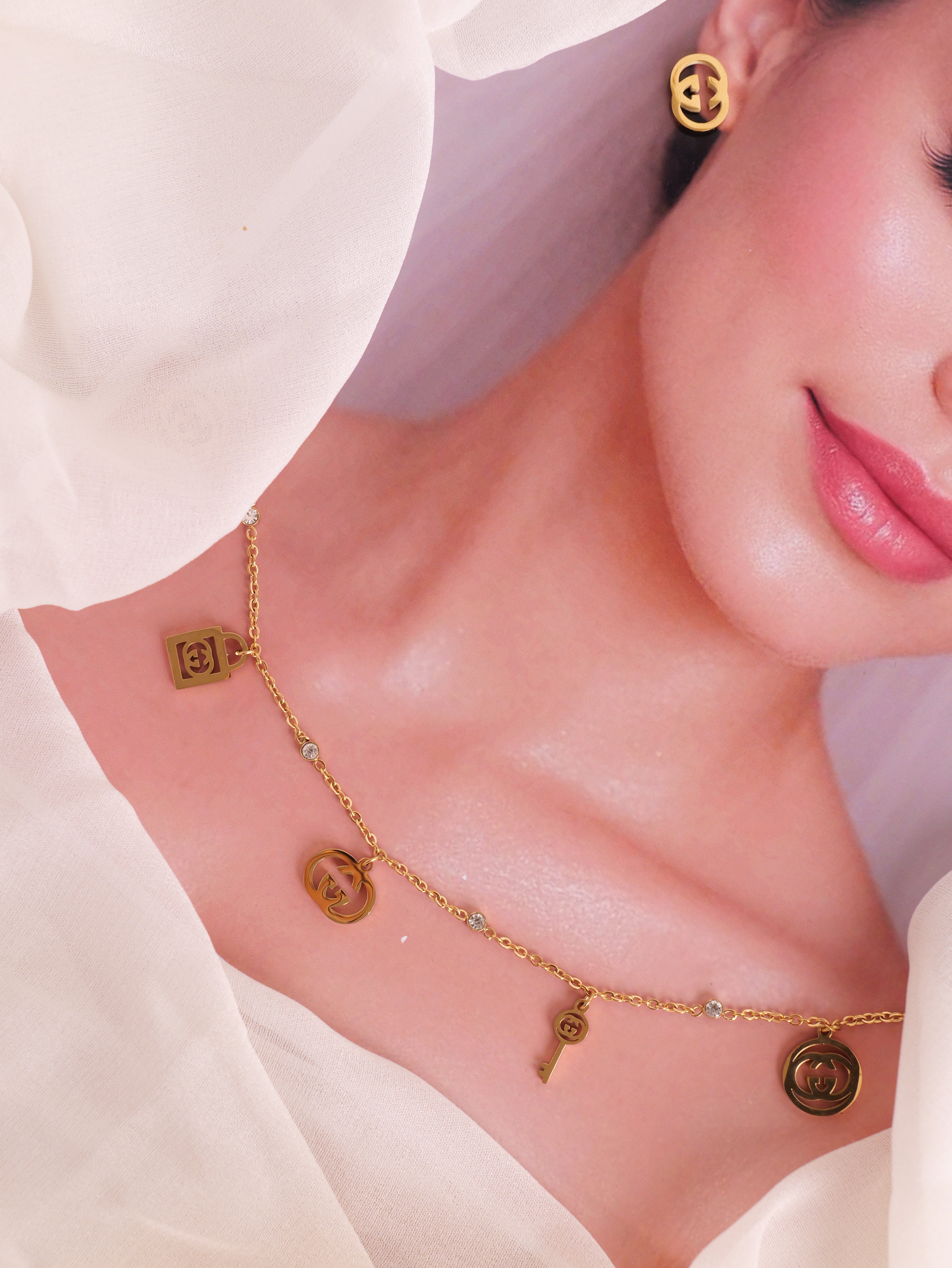 Stylish Gucci Inspired Gold Jewelry Set