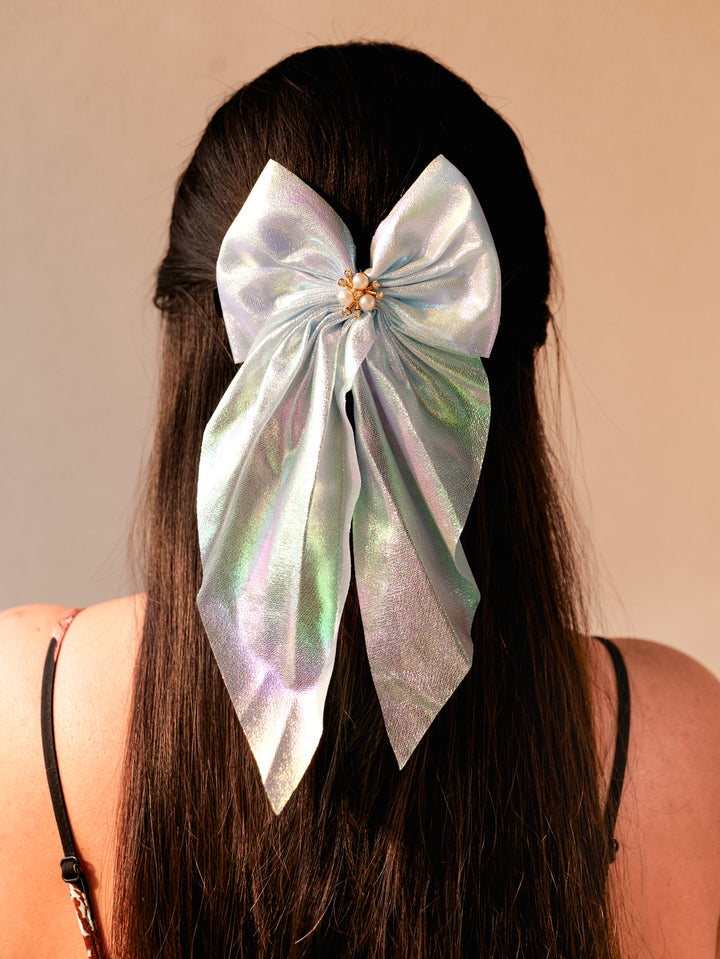 Pearl Shine Hair Bow – Vintage Elegance for Timeless Style