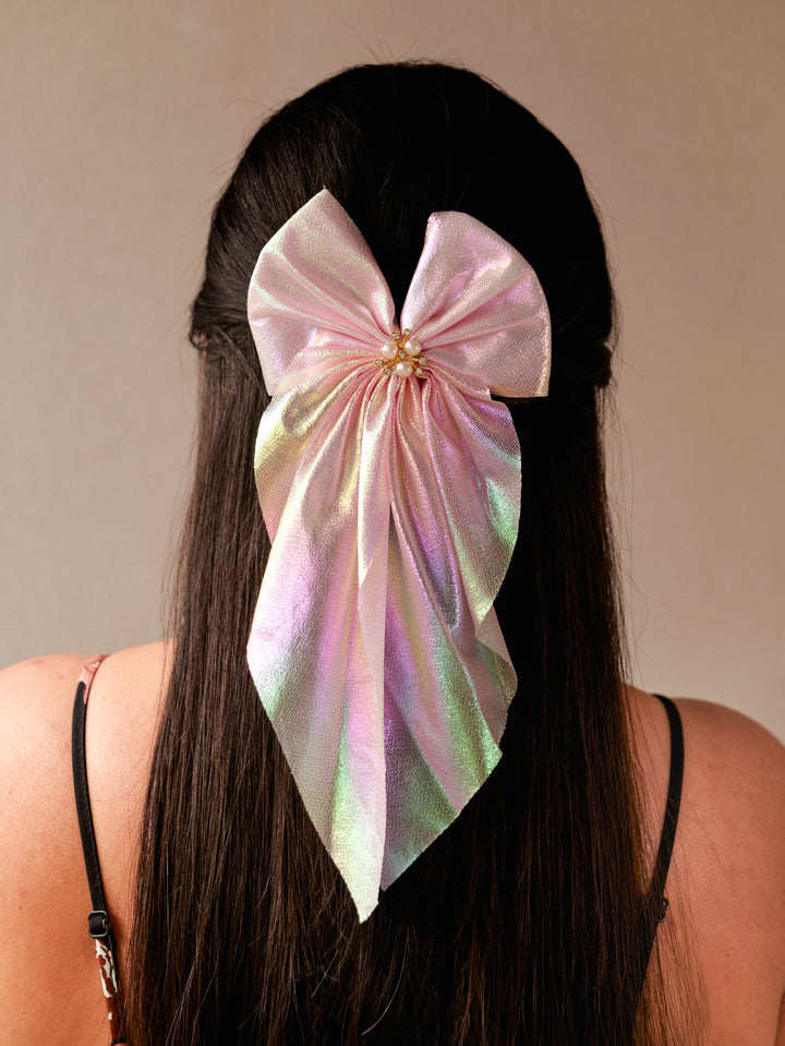 Pearl Shine Hair Bow – Vintage Elegance for Timeless Style