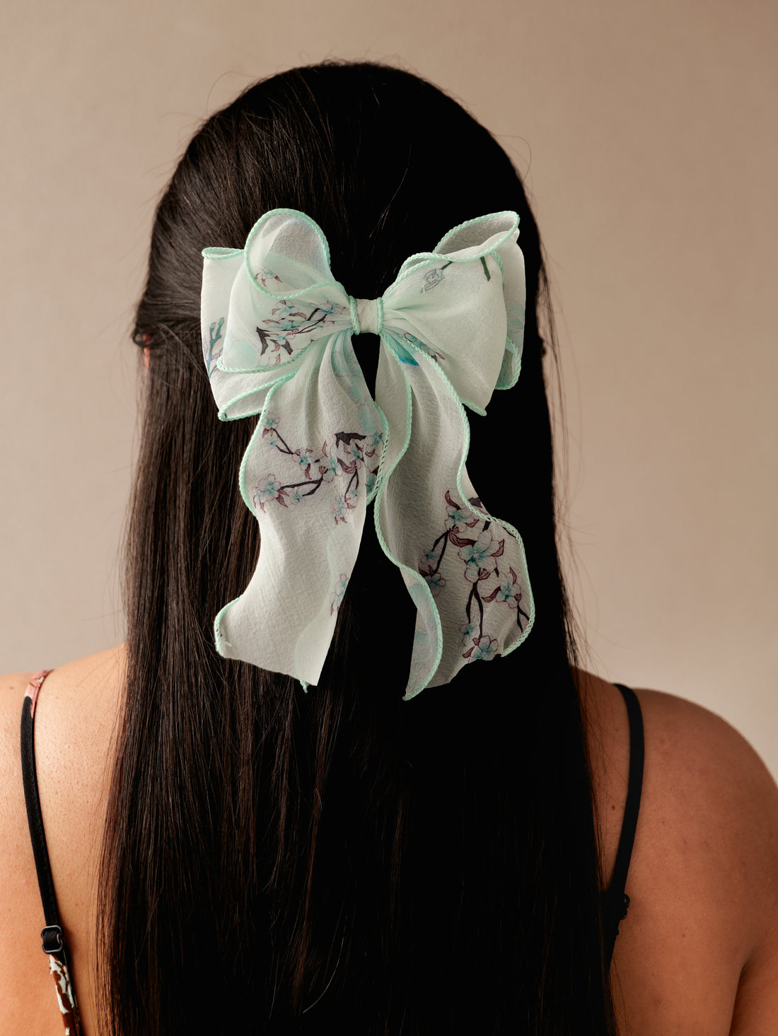 Blossom Printed Hair Bow Clip | Floral Hair Accessory for Girls & Women | Elegant Korean-Inspired Styling Bow