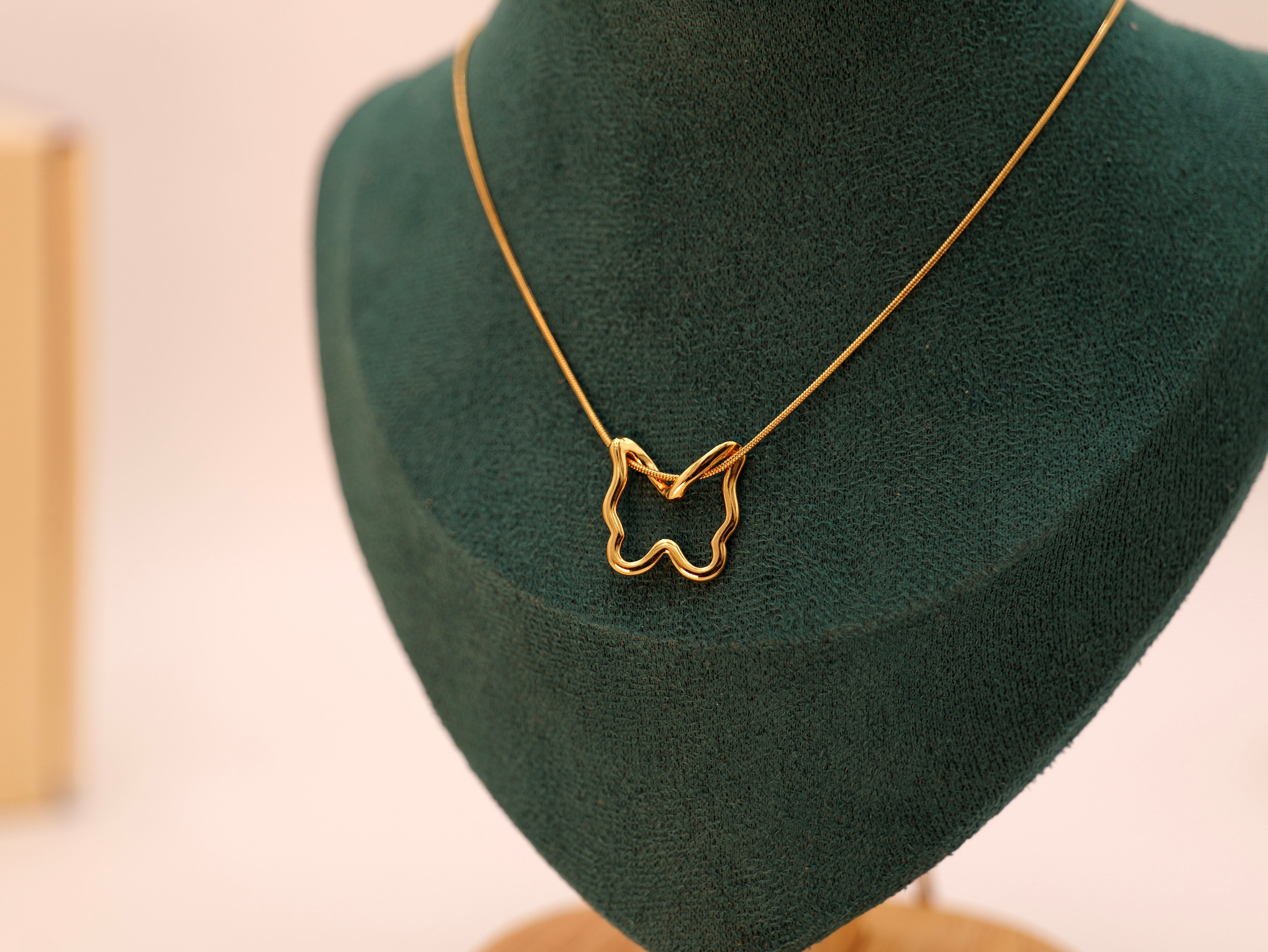 Golden Butterfly Charm Neckchain | Delicate Gold-Plated Pendant Necklace for Women & Girls