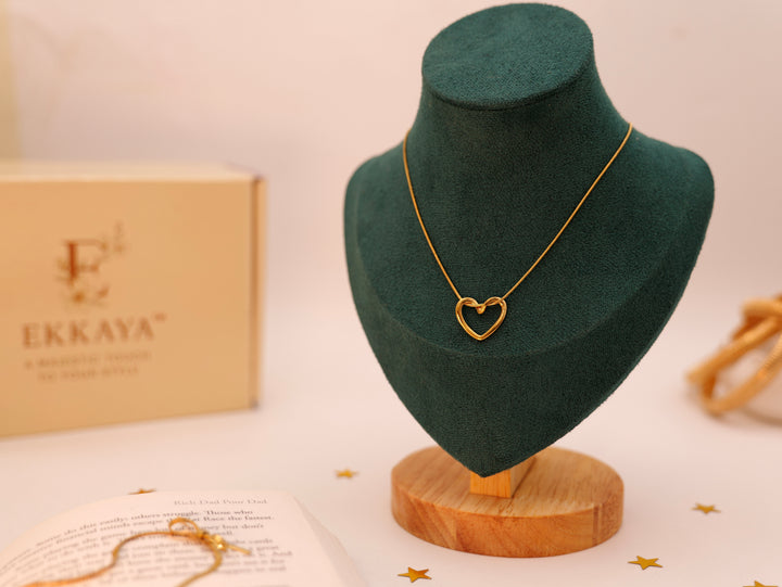 Heart Pendant Neckchain | Gold-Plated Minimalist Necklace for Women & Girls | Elegant Everyday Jewelry Gift