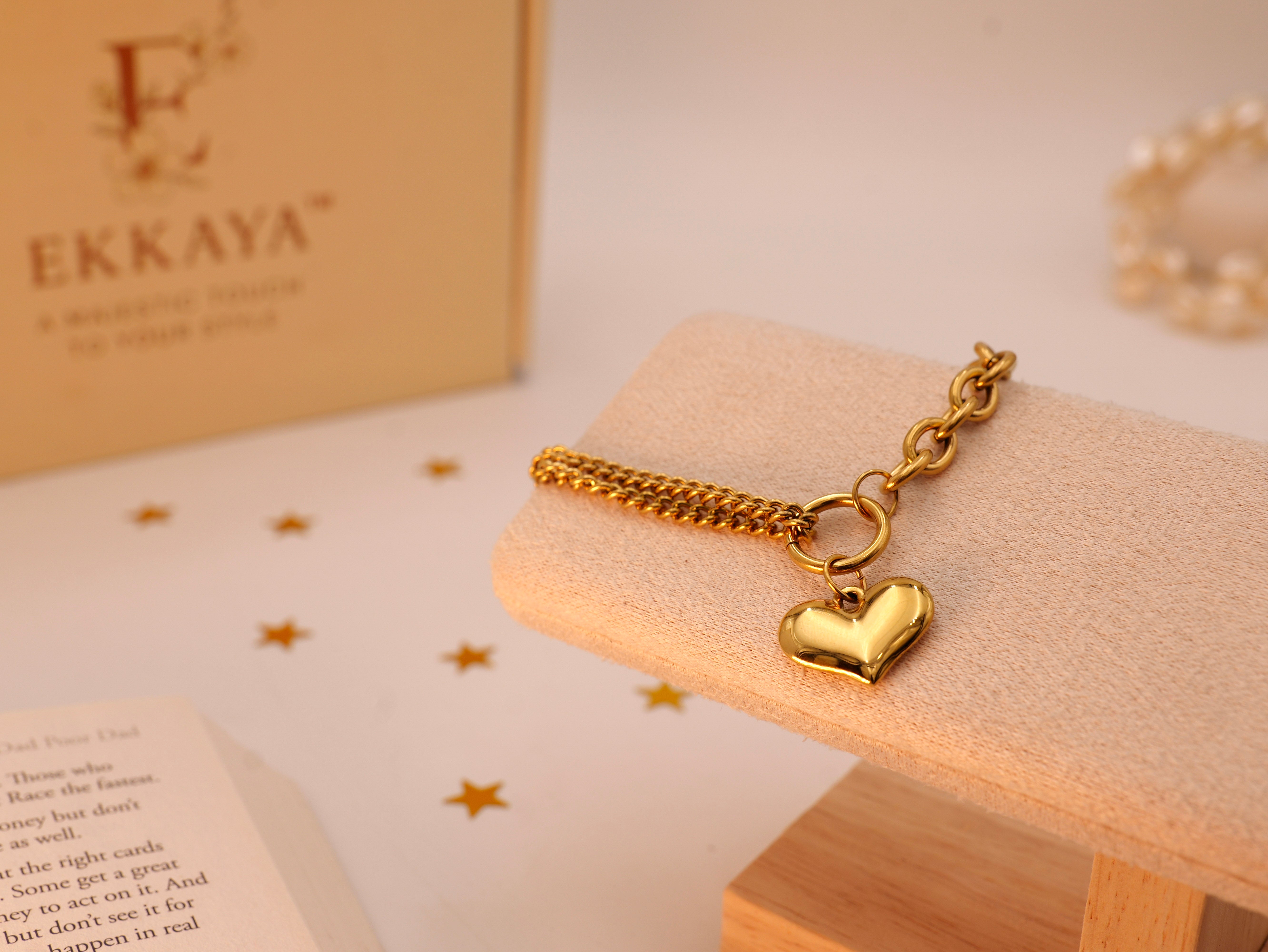 Golden Heartbeat Chain Bracelet | Dainty Pulse Design Bracelet for Women & Girls | Trendy Minimalist Jewellery | Daily & Gifting Wear