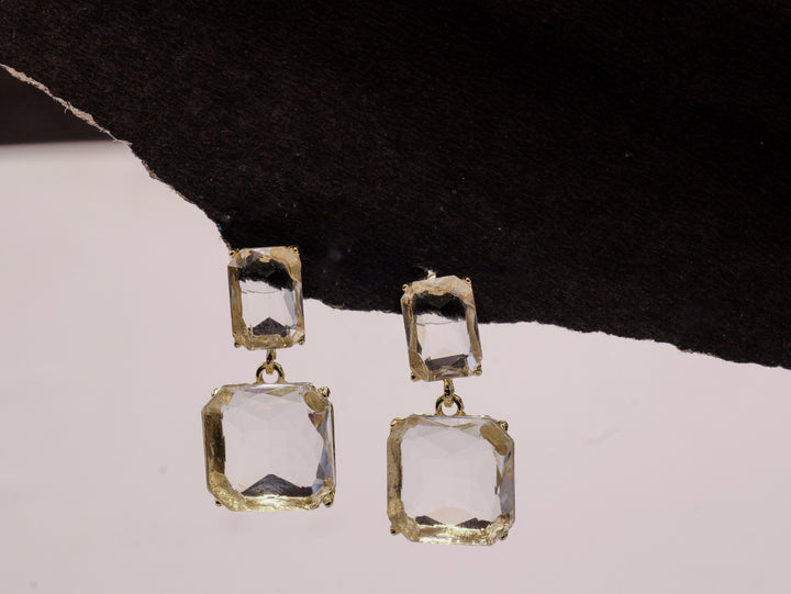 Luxe Crystal Hoop Earrings | Gold-Toned Sparkling Statement Hoops for Women & Girls | Elegant Party & Daily Wear Jewelry