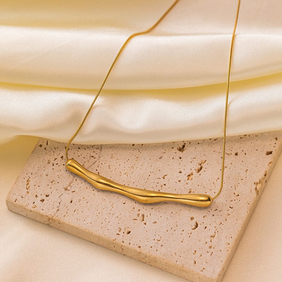 Modern Gold Bar Necklace