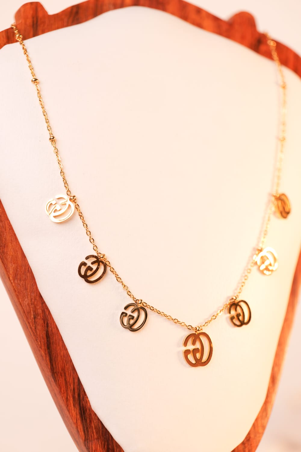 Elegant Gold Emblem Charm Neckchain | Minimalist Statement Necklace with Iconic Motif