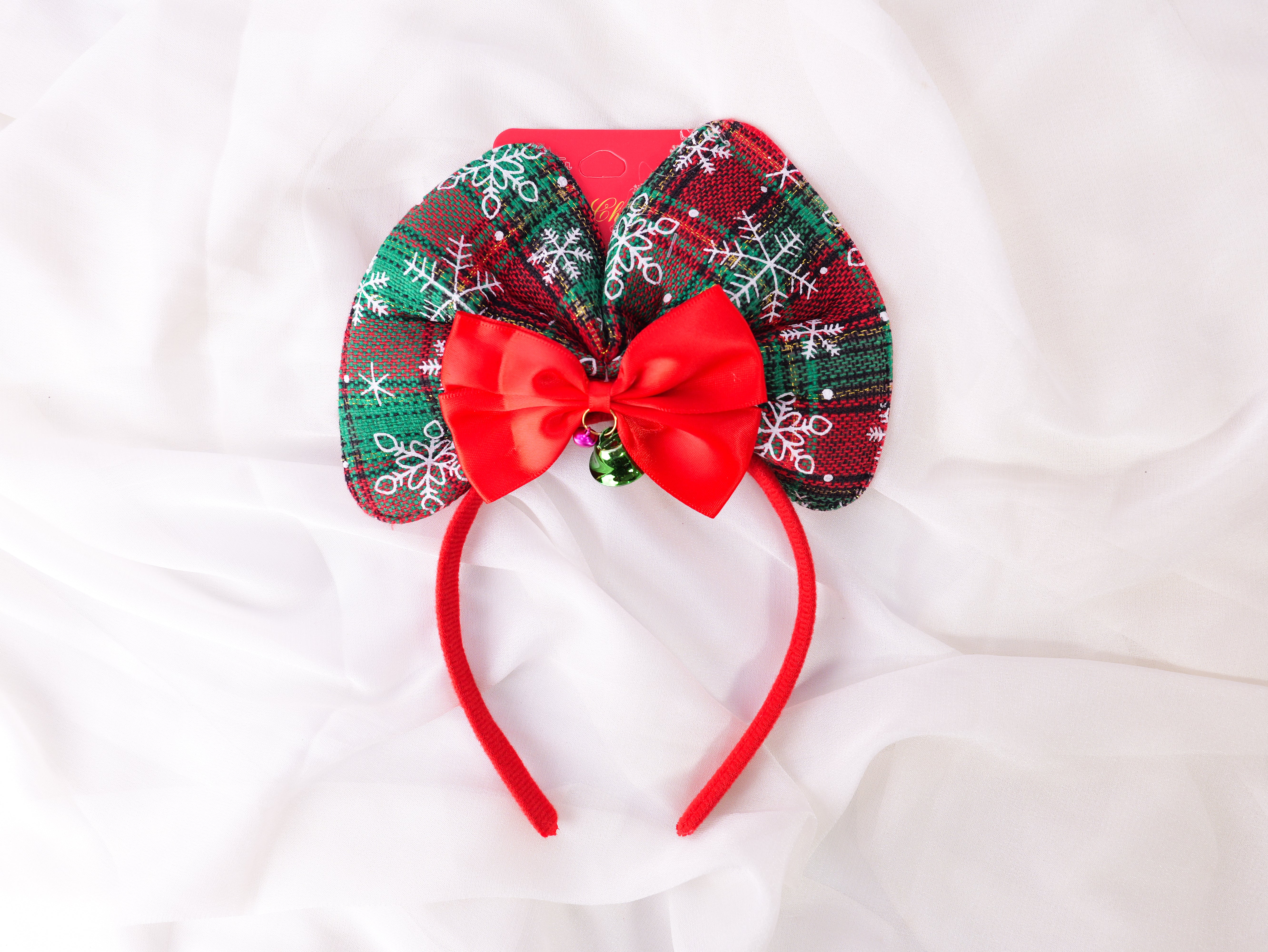 Festive Snowflake Bow Headband