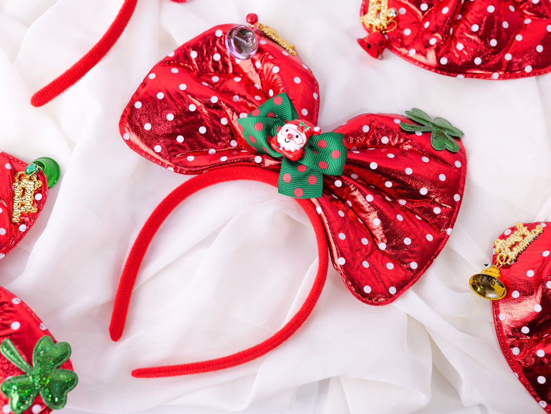 🎀 Santa Sparkle Bow Headband 🎅
